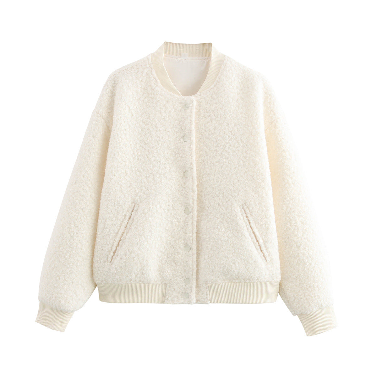 Damen kuschelige Fleece-Jacke im lässigen Stil mit praktischen Taschen Krohn-e