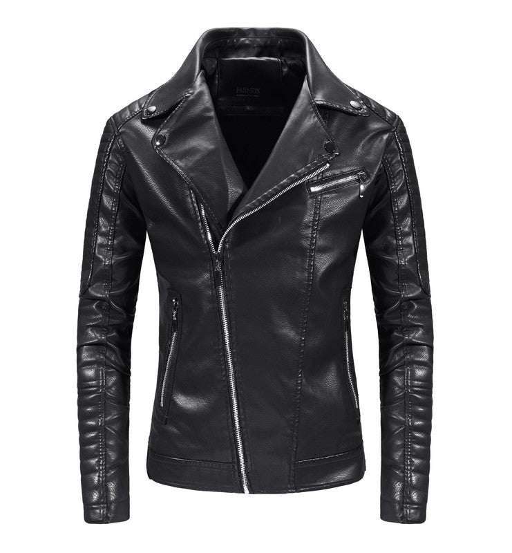 Herren stilvolle Bikerjacke aus Kunstleder Krohn-e