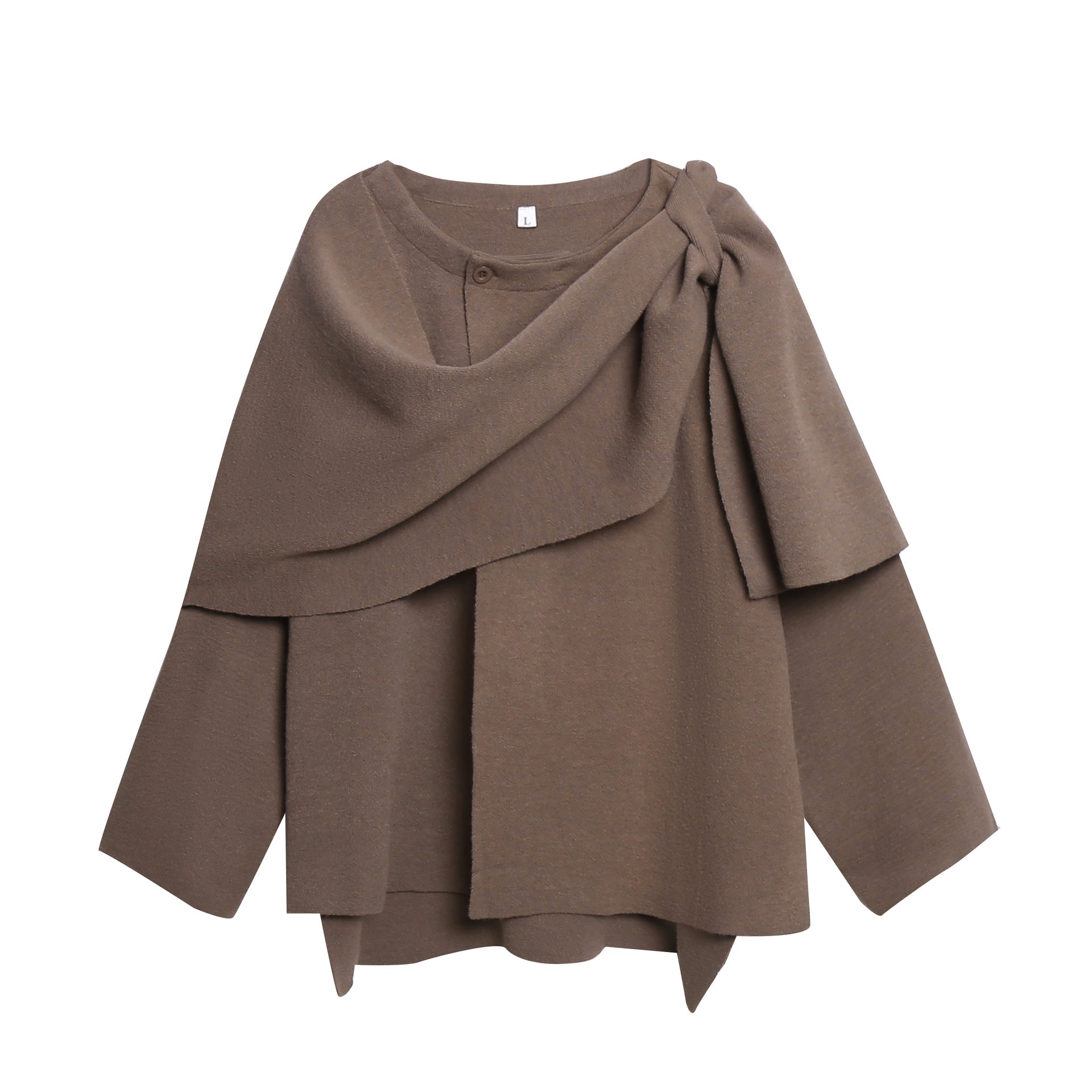 Damen gemütlicher Strickponcho mit raffinierten Drapierungen Krohn-e