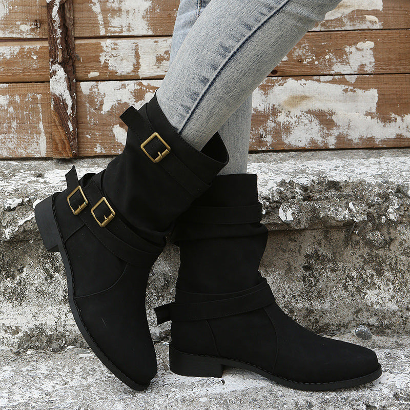 Damen Robuste Stiefel mit modischen Schnallen und lässigem Design Krohn-e