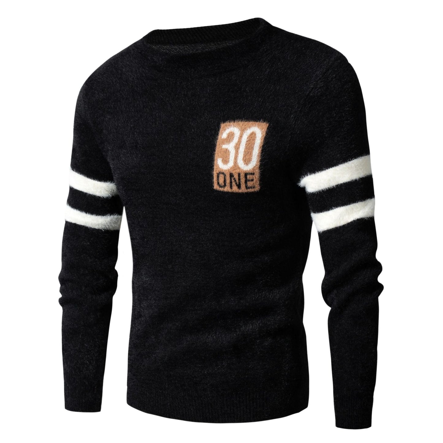 Herren Sportlicher Wollpullover mit strukturiertem Logo Krohn-e