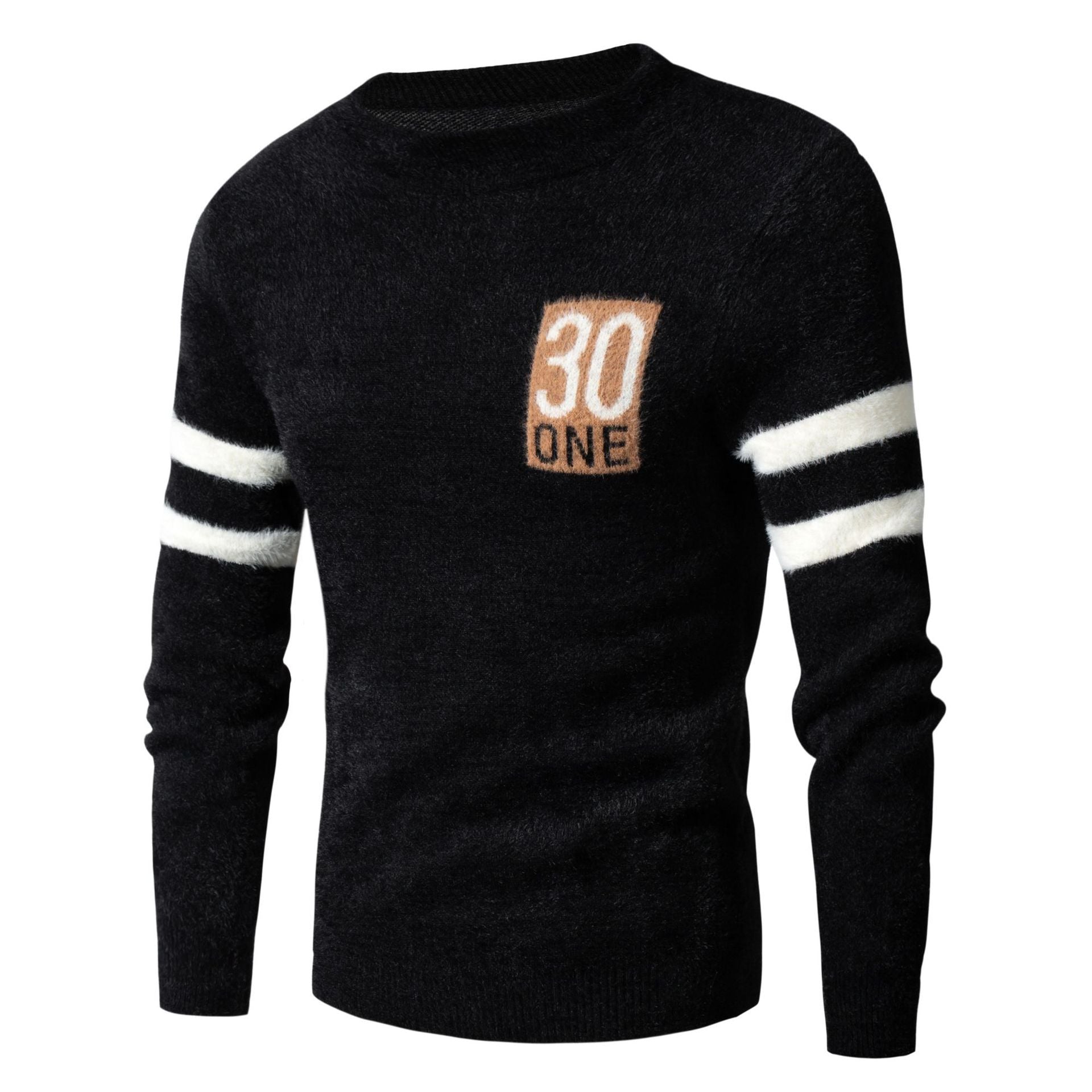 Herren Sportlicher Wollpullover mit strukturiertem Logo Krohn-e