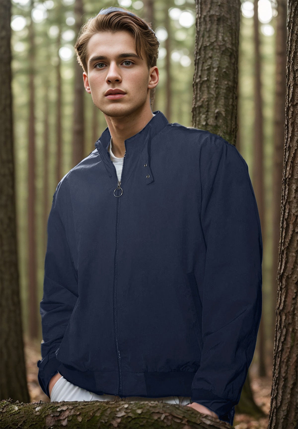 Herren leichte und funktionale Übergangsjacke mit hochschließendem Kragen Krohn-e