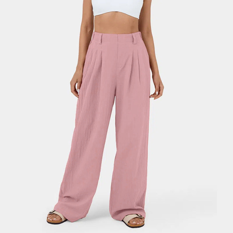 Damen Weite Chinohose mit elegantem Faltenwurf und seitlichen Taschen Krohn-e