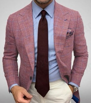 Herren elegante Karomuster Blazerjacke mit schmalem Schnitt Krohn-e