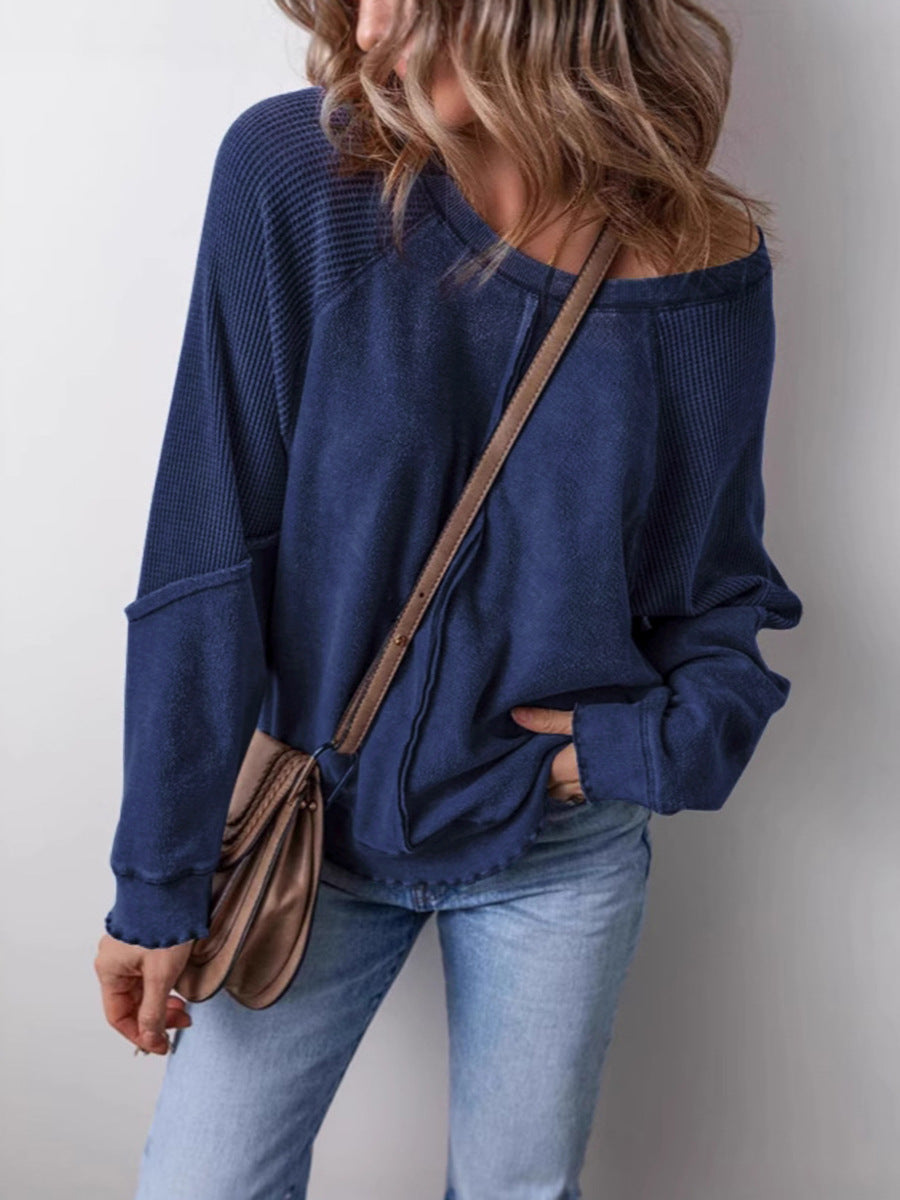 Damen lässiger Pullover mit weitem Ausschnitt Krohn-e