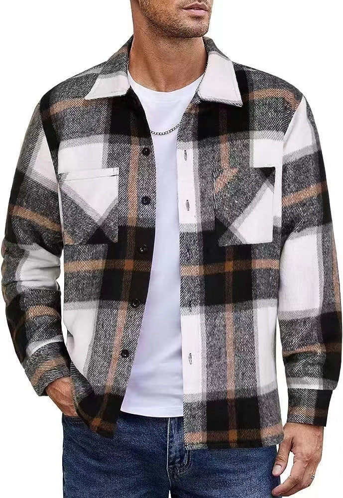 Herren lässige Karomuster Hemdjacke Krohn-e