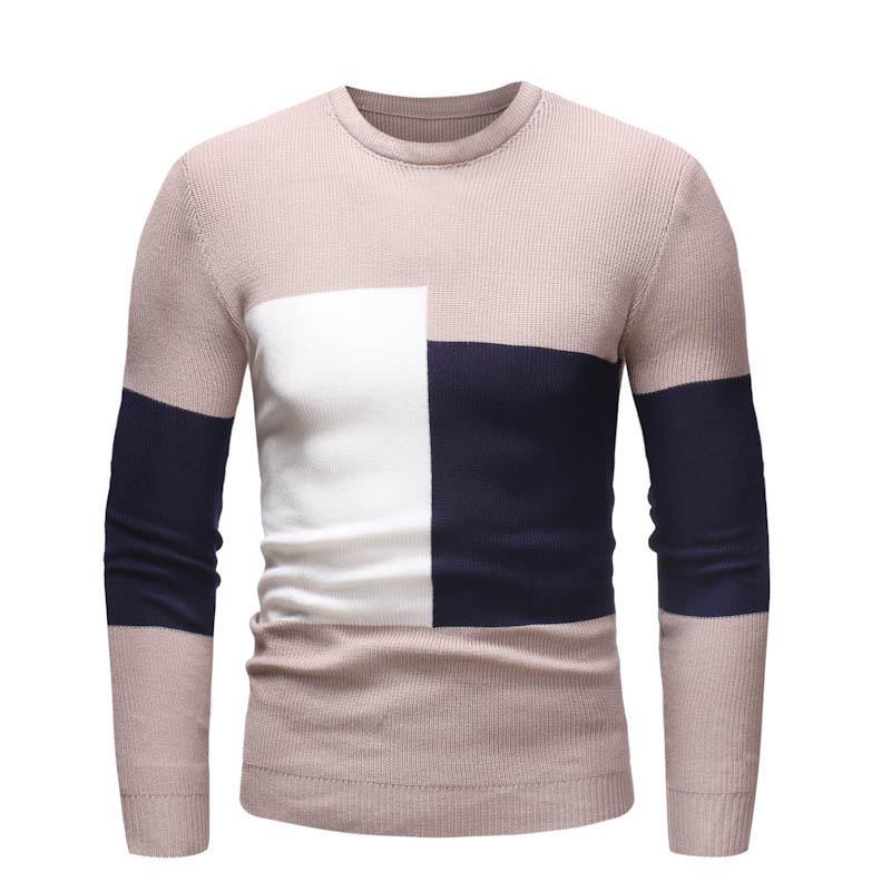 Herren Designer Pullover mit modernem Blockmuster Krohn-e