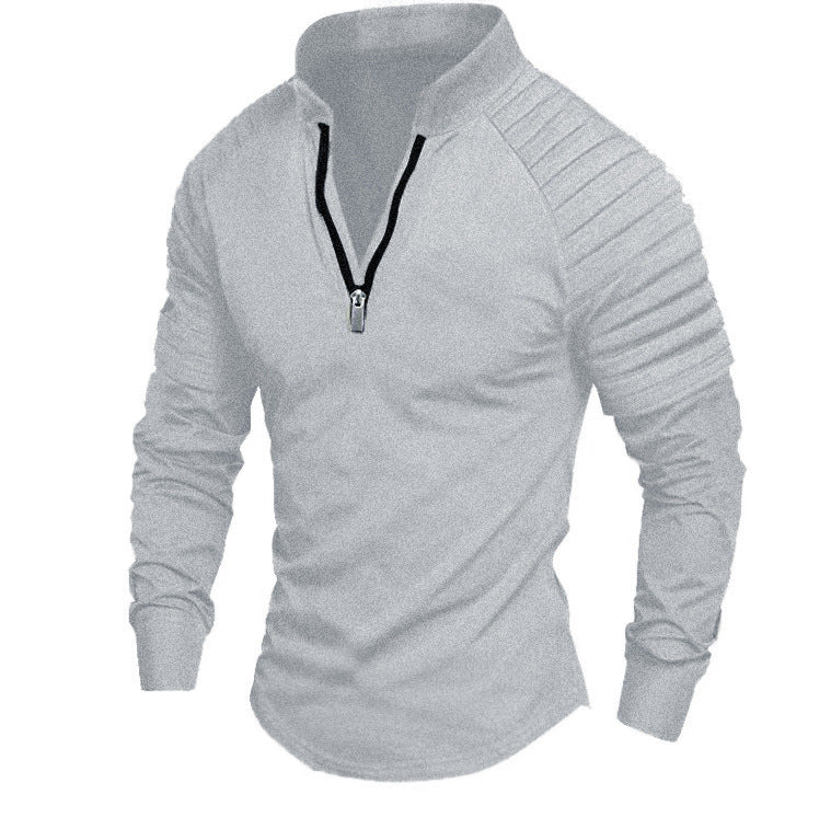 Herren Trainingsshirt mit hohem Kragen und dezentem Reißverschluss Krohn-e