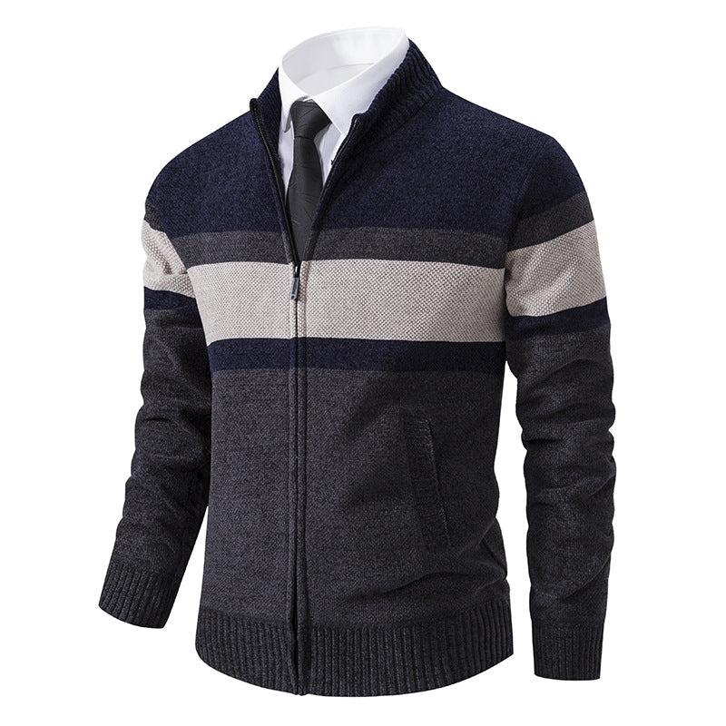 Herren Strickjacke mit strukturiertem Design und hochschließendem Kragen Krohn-e