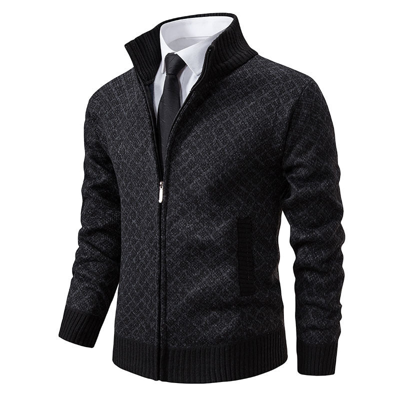 Herren stilvolle Strickjacke mit hochwertigem Zipper Krohn-e