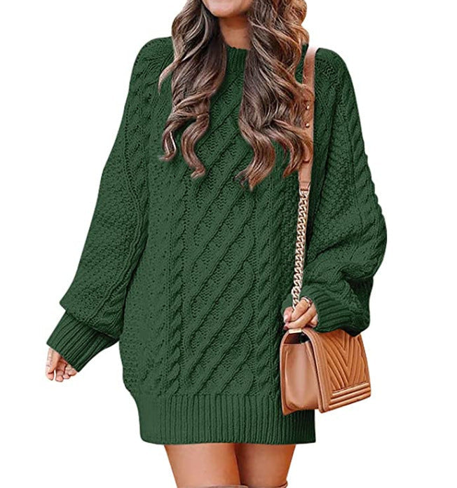 Damen Großer Strickpullover mit Zopfmuster und lässigem Schnitt Krohn-e