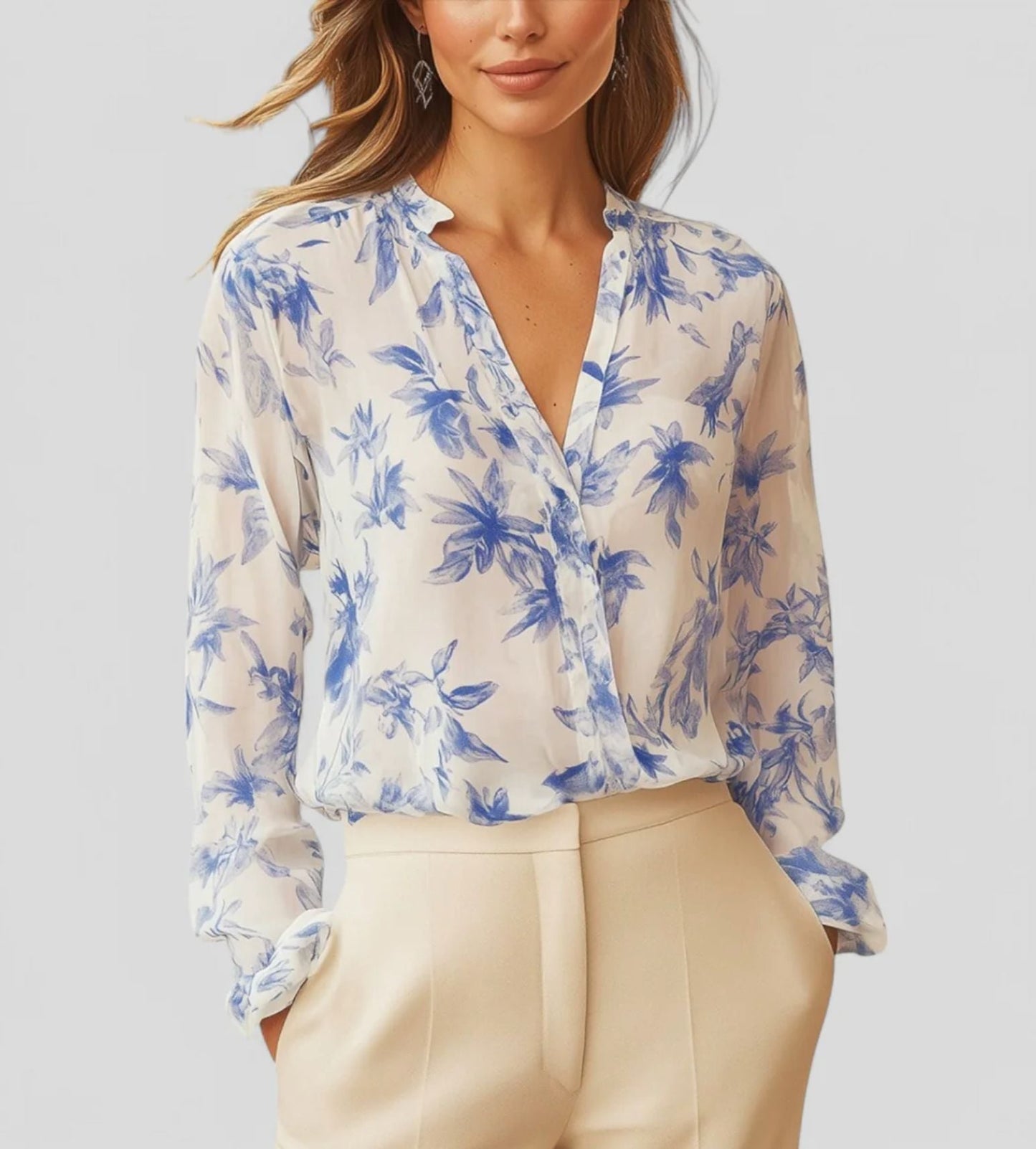 Damen Elegante und leichte Bluse mit floralem Design Krohn-e