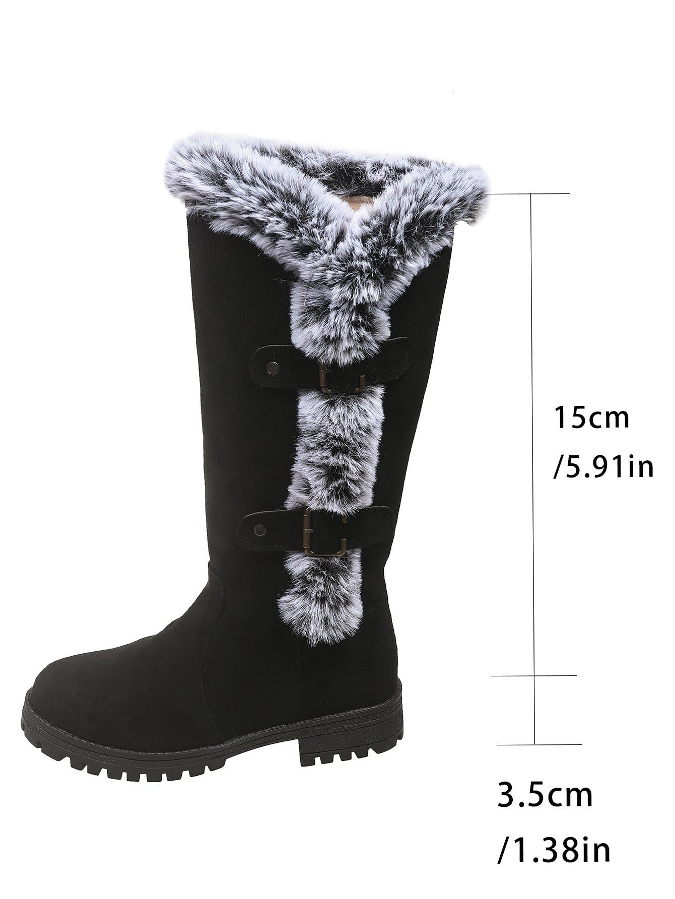Damen Winterstiefel mit kuscheligem Kunstfellkragen und rutschfester Sohle Krohn-e