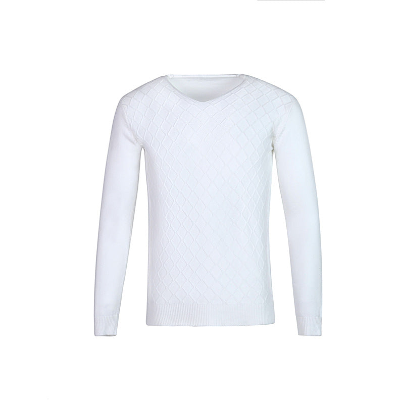 Herren V-Ausschnitt Pullover mit Strukturmuster Krohn-e
