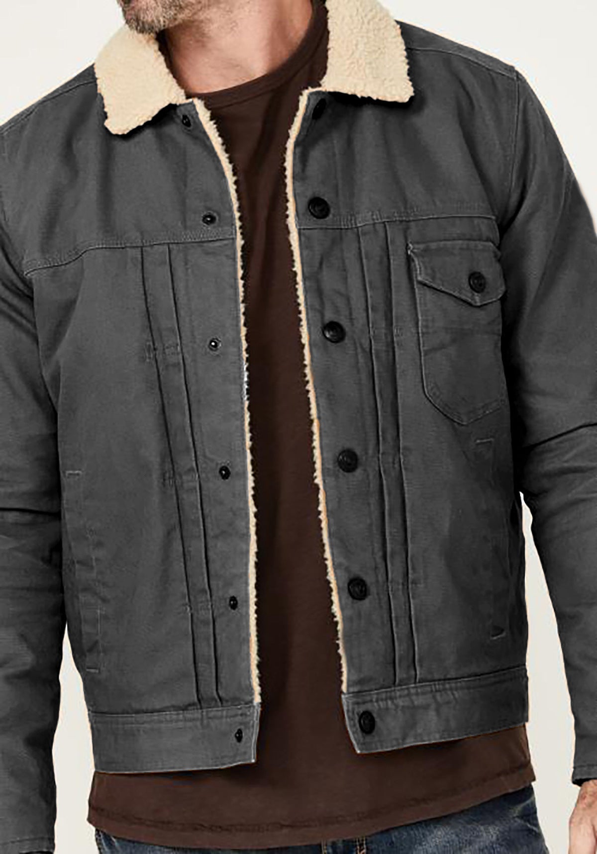 Herren kuschelige und stylische Fleecejacke mit Druckknöpfen Krohn-e