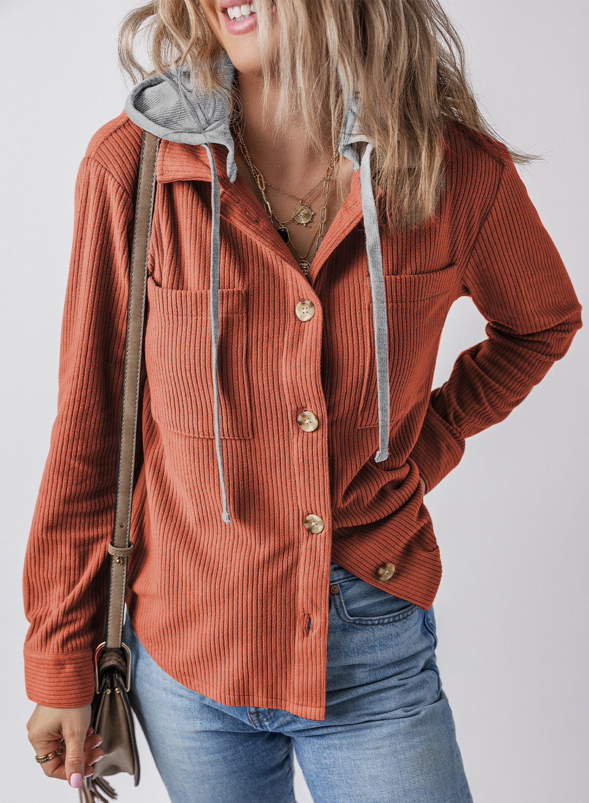 Krohn-e | Revers Knopf Kapuzenjacke