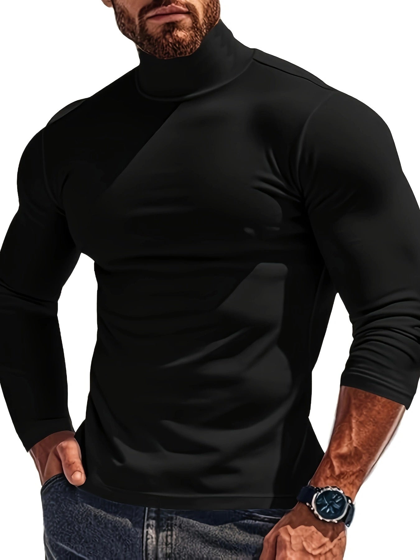 Herren Langärmliges Turtleneck Shirt mit atmungsaktivem Material Krohn-e