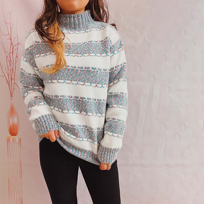 Krohn-e | Gestreifter Strickpullover im Modernen Stil