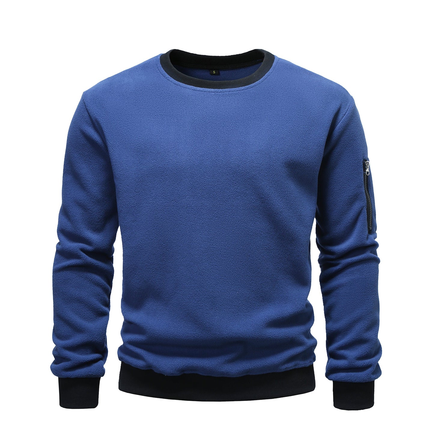 Herren kuscheliger Fleece-Pullover mit Reißverschlusstasche Krohn-e