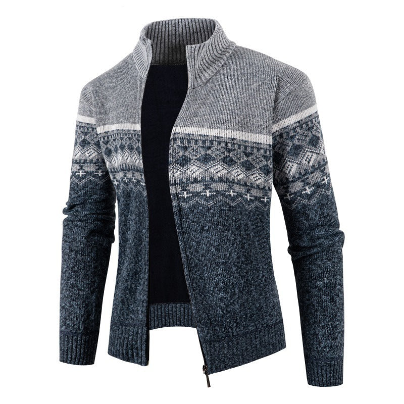 Herren modische Strickjacke mit hohem Kragen Krohn-e