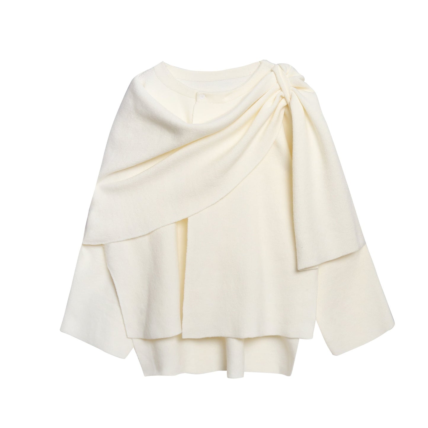 Damen gemütlicher Strickponcho mit raffinierten Drapierungen Krohn-e