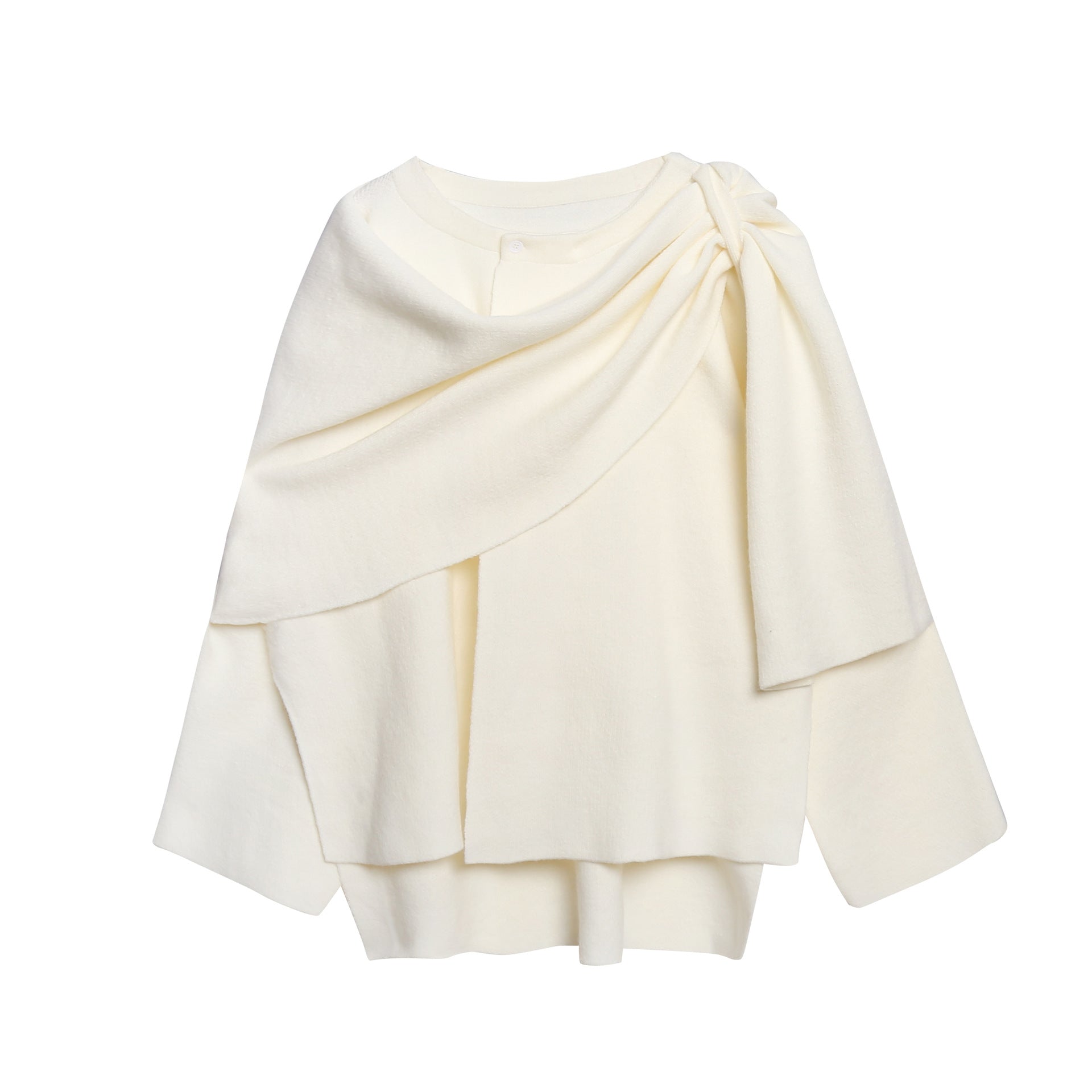 Damen gemütlicher Strickponcho mit raffinierten Drapierungen Krohn-e