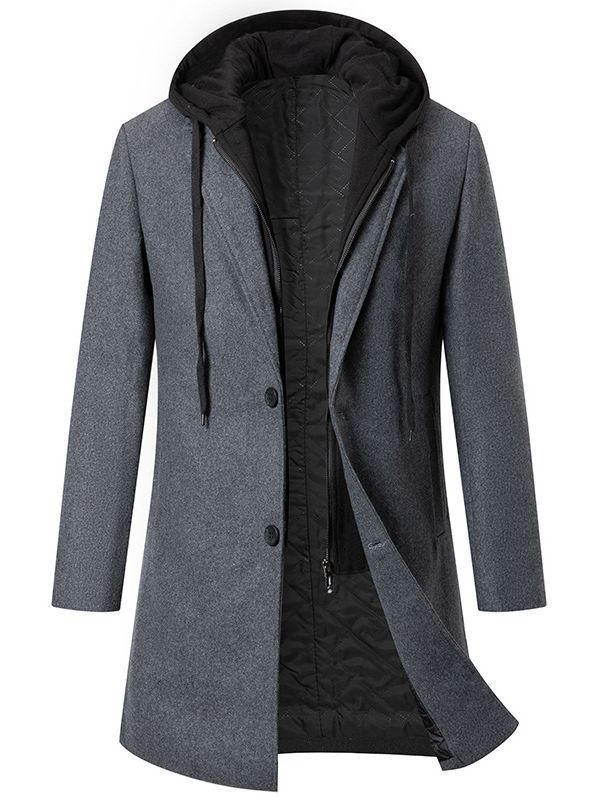 Damen eleganter Mantel mit abnehmbarer Kapuze und sportlichen Akzenten Krohn-e