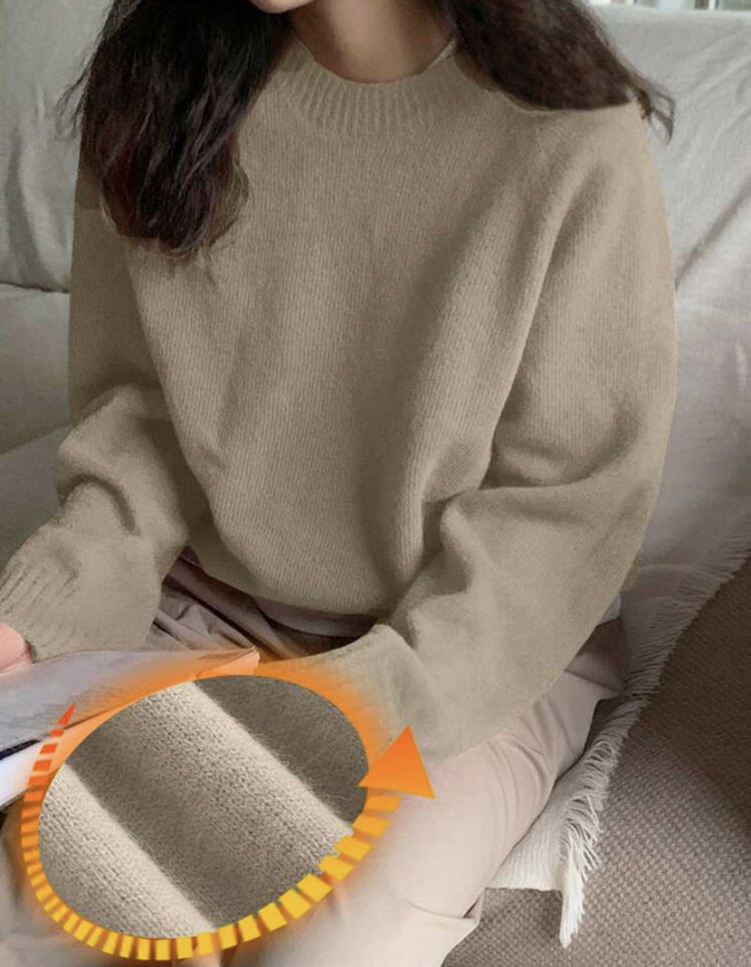 Damen Gemütlicher Rundhals-Pullover aus hochwertigem Stoff Krohn-e