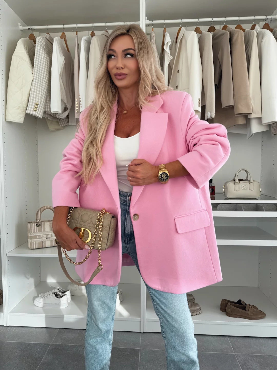 Damen lässiger Oversized Blazer Krohn-e