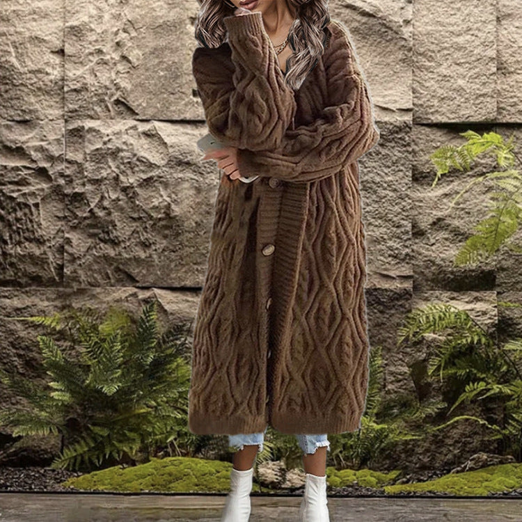 Damen Strickmantel mit kunstvollem Zopfmuster Krohn-e