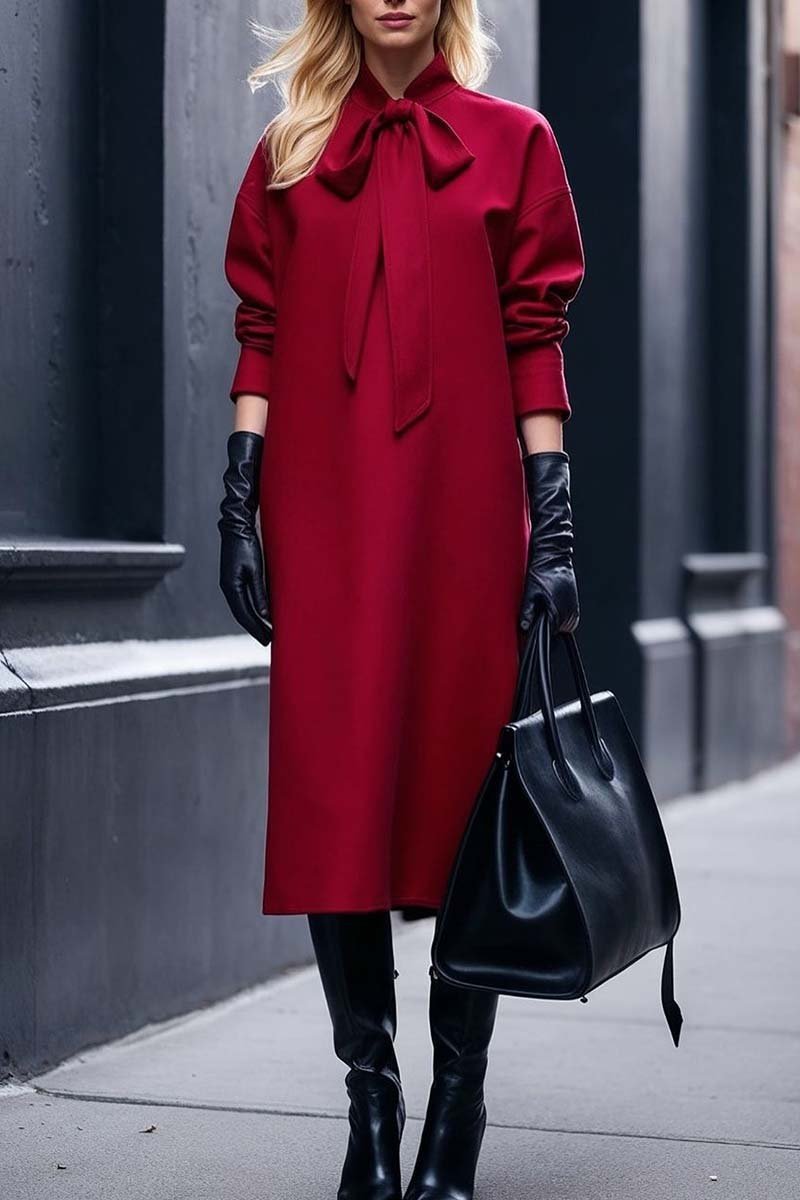 Damen Modisches Maxikleid mit elegantem Kragen und schmeichelndem Schnitt Krohn-e