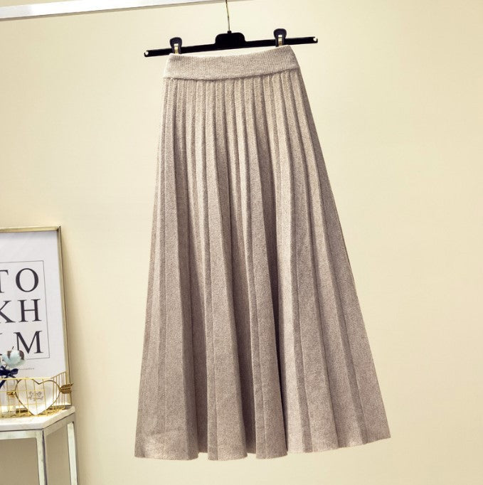 Damen Plissierter Maxi-Rock aus hochwertigem Strickstoff Krohn-e