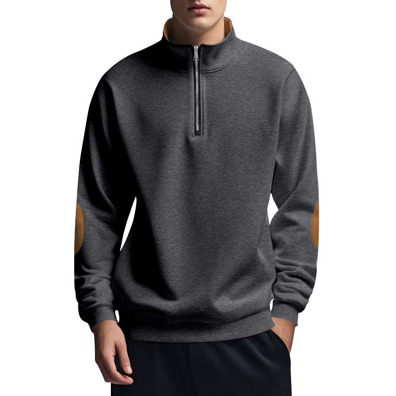 Herren sportlicher Pullover mit Stehkragen und Reißverschluss Krohn-e