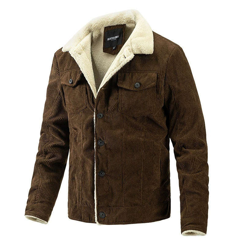 Herren kuschelige Cord-Jacke mit warmem Futter Krohn-e