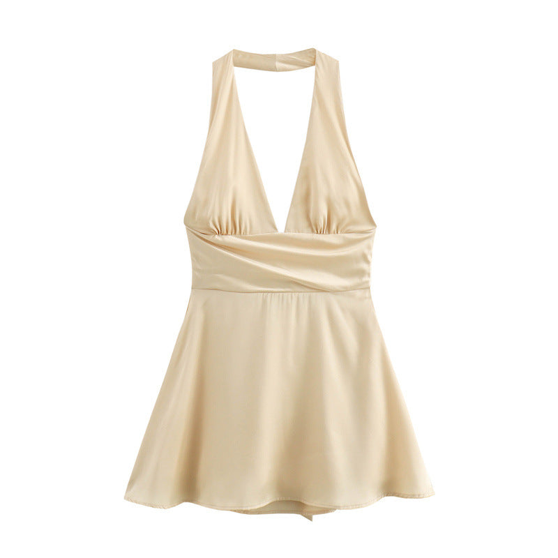 Luxuriöses Sommerseide-Halterkleid von Fudus