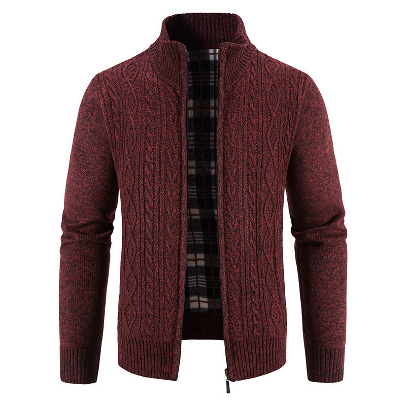 Herren Strickjacke mit hochschließendem Kragen und strukturiertem Design Krohn-e