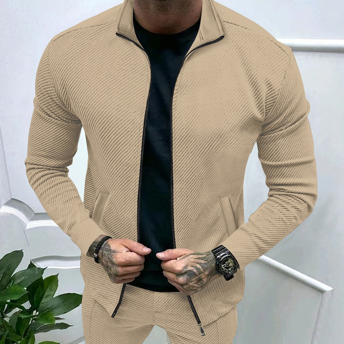 Herren sportliche Jacke mit strukturiertem Design Krohn-e