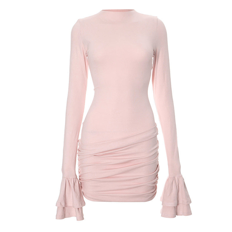 Damen figurbetontes Minikleid mit voluminösen Ärmeln und Raffung Krohn-e