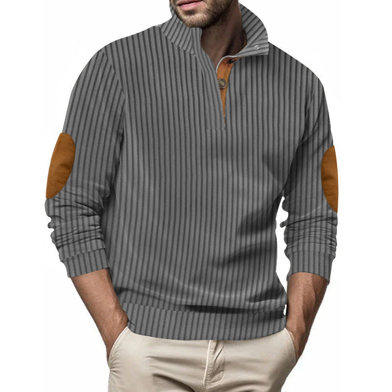 Herren Stepppullover mit strukturiertem Design und Kontrast-Patches Krohn-e