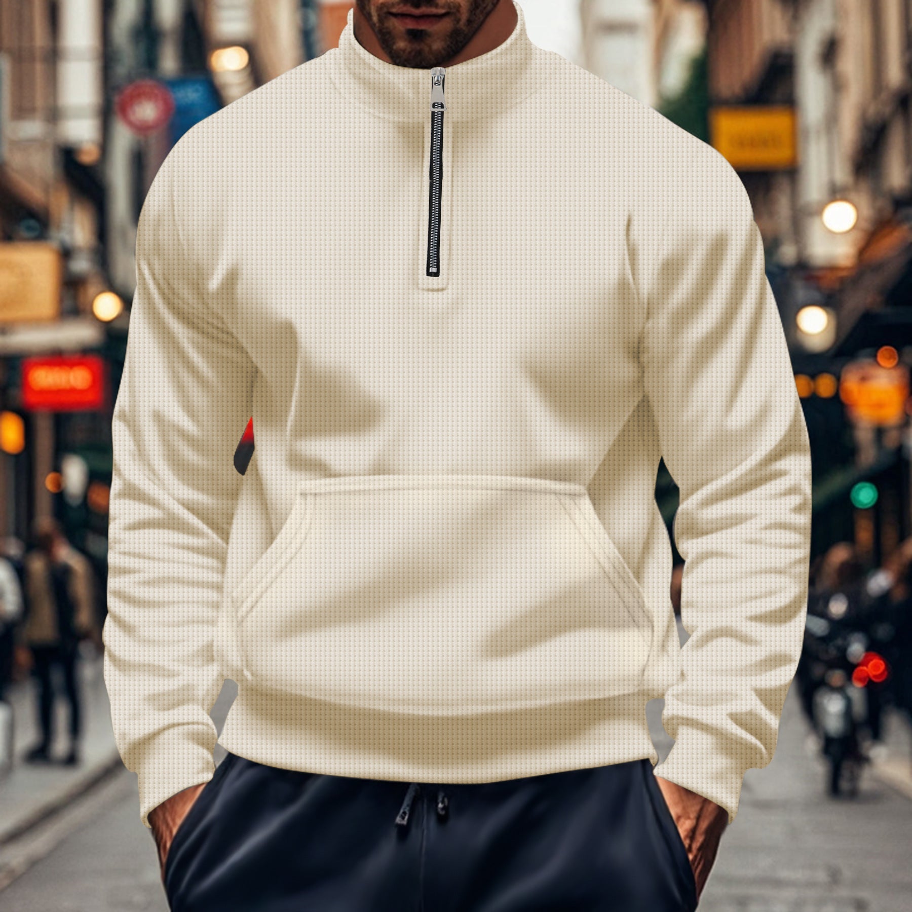 Herren sportlicher Hoodie mit Reißverschluss und praktischen Taschen Krohn-e