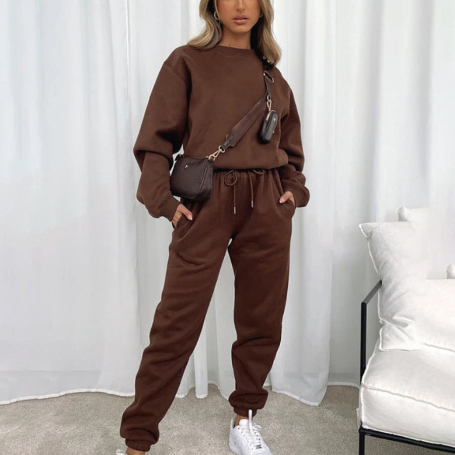 Damen lässiges Fleece-Loungewear-Set Krohn-e