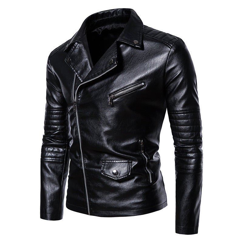 Herren stylische Bikerjacke mit asymmetrischem Reißverschluss und praktischen Taschen Krohn-e