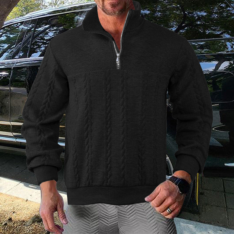 Herren Zip-Pullover mit strukturiertem Design Krohn-e