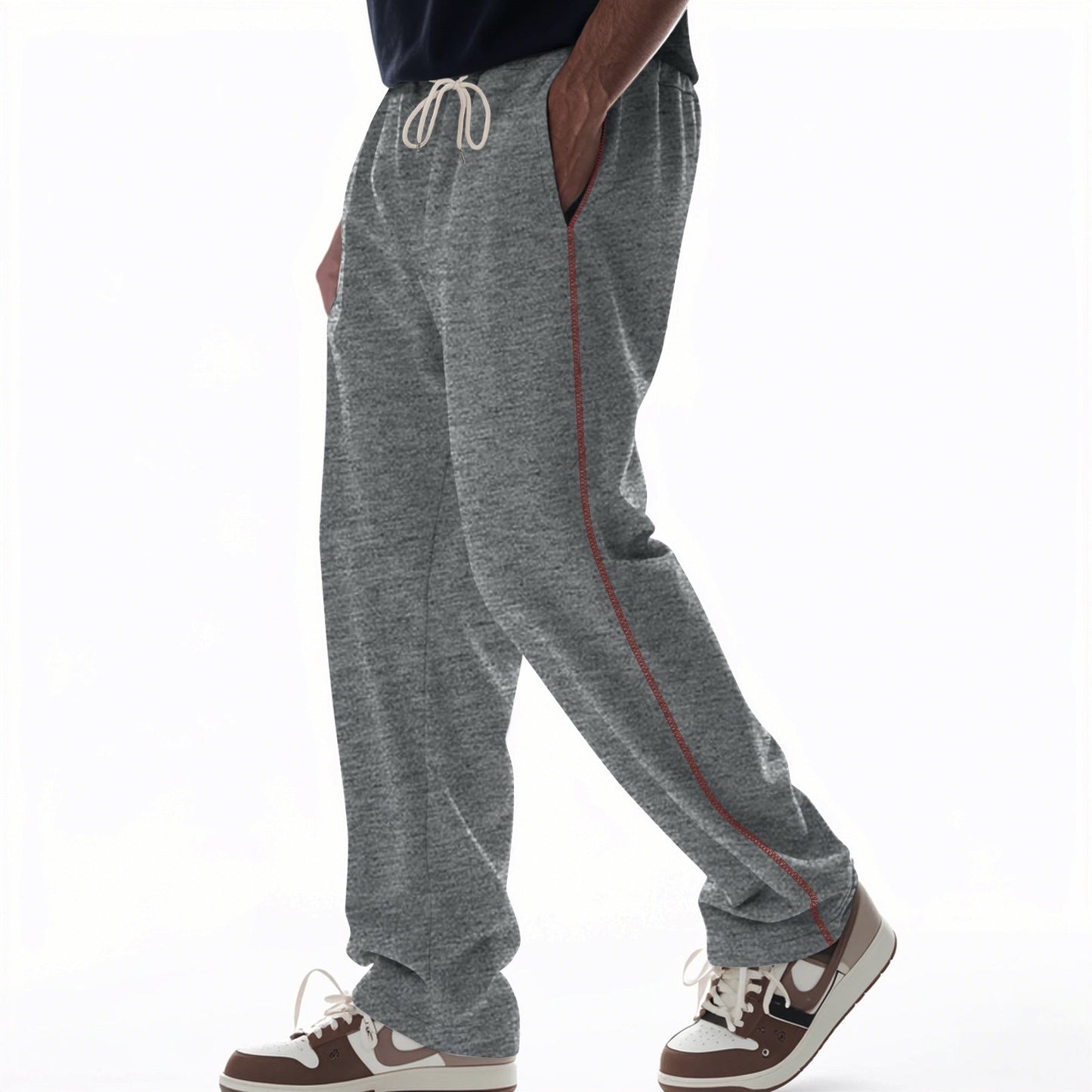 Herren bequeme Jogginghose mit Reißverschluss und seitlichen Taschen Krohn-e