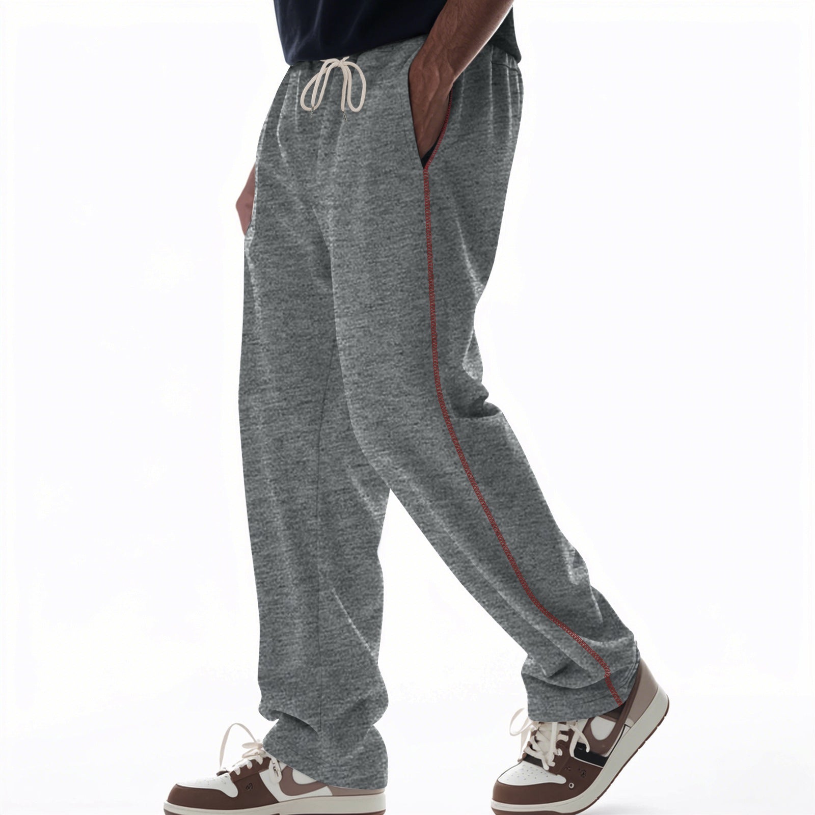 Herren bequeme Jogginghose mit Reißverschluss und seitlichen Taschen Krohn-e