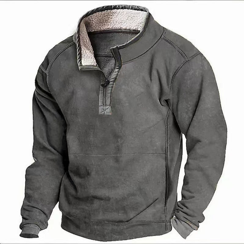 Herren Fleecesweater mit hochgeschlossenem Kragen und praktischem Reißverschluss Krohn-e