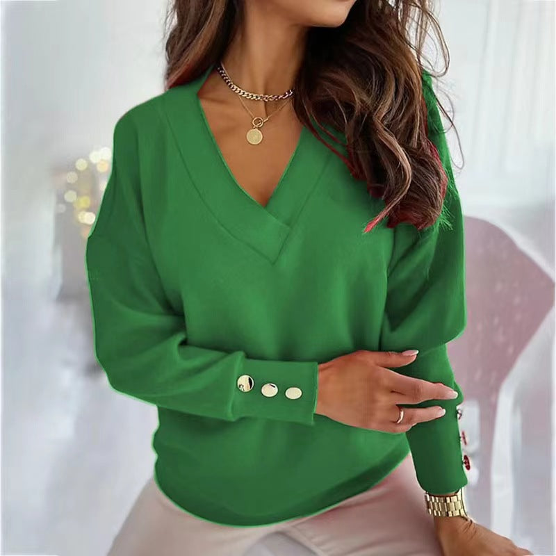 Damen lässiger V-Ausschnitt Pullover mit Oversized-Schnitt Krohn-e