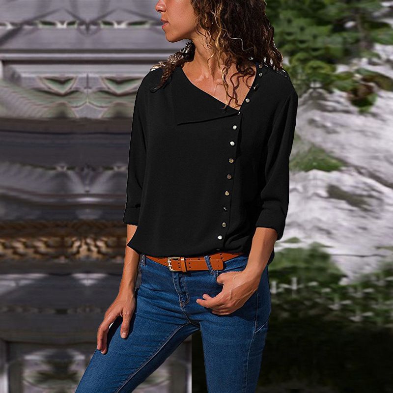 Damen Button-Up Relaxed Fit Bluse Krohn-e