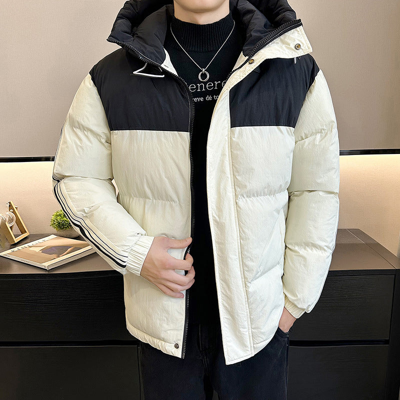 Herren modische und warme Steppjacke mit verstellbarer Kapuze Krohn-e